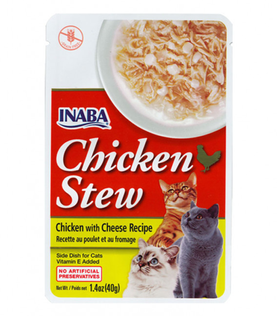 Inaba Chicken Stew with Vitamin E & Green Tea Grain-Free 40g Cat Wet Food