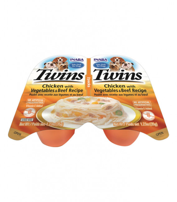 Inaba Twin Cups with Vitamin E & Green Tea Grain-Free 35g x 2 Packs Dog Wet Food