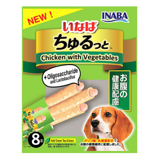 Inaba Churutto with Vitamin E & Green Tea Grain-Free 7g x 8 Sticks Dog Treats