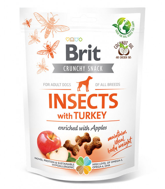 Brit Care Crunchy Snack Insects with Turkey & Apples 200g Dog Treats