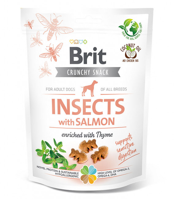 Brit Care Crunchy Snack Insects with Salmon & Thyme 200g Dog Treats