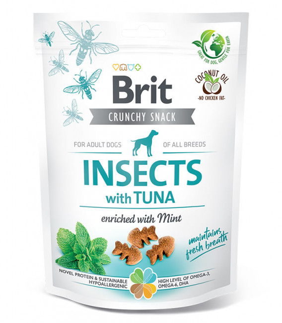 Brit Care Crunchy Snack Insects with Tuna & Mint 200g Dog Treats