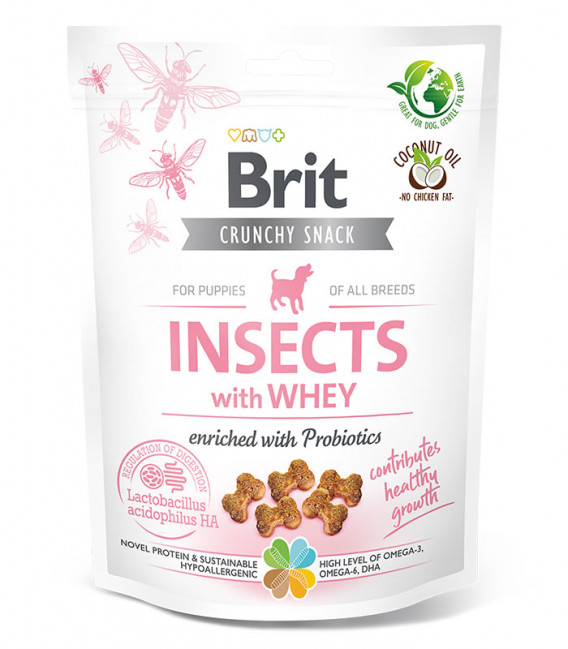 Brit Care Crunchy Snack Insects with Whey & Probiotics 200g Puppy Treats