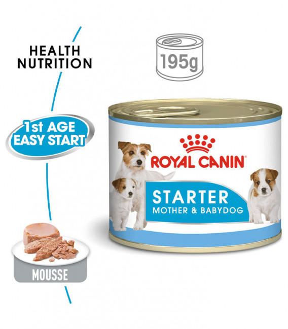 Royal Canin Size Health Nutrition Starter Mousse Mother & Babydog 195g Dog Wet Food