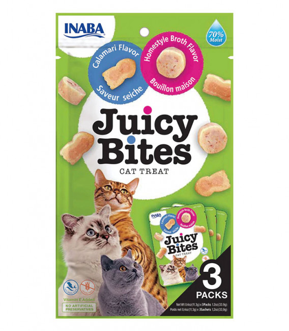 Inaba Juicy Bites with Vitamin E & Green Tea Grain-Free 11.3g x 3 Packs Cat Treats