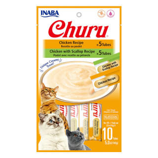 Inaba Churu Varieties with Vitamin E & Green Tea Grain-Free 14g x 10 Tubes Cat Treats