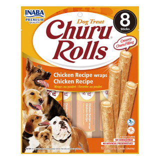 Inaba Churu Rolls with Vitamin E & Green Tea Grain-Free 12g x 8 Sticks Dog Treats