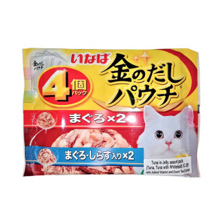 Inaba Jelly Assorted Pack with Vitamin E & Green Tea Grain-Free 60g x 4 Packs Cat Treats