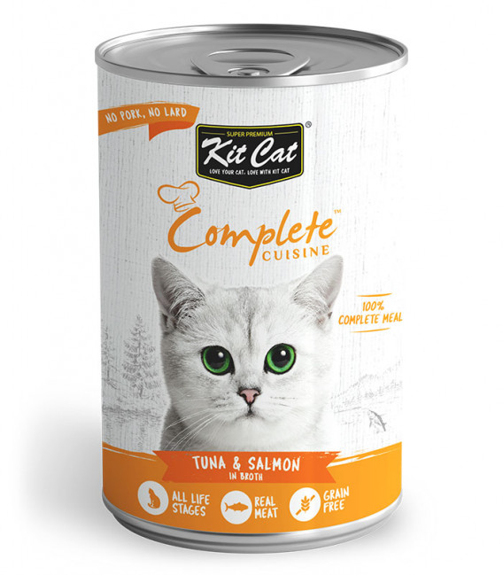Kit Cat Complete Cuisine Tuna & Salmon in Broth Grain-Free 150g Cat Wet Food