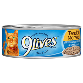 9 Lives Tender Morsels with Real Ocean Whitefish & Tuna in Sauce 156g Cat Wet Food