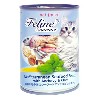 Feline Gourmet Mediterranean Seafood Feast with Anchovy & Clam 400g Cat Wet Food