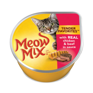 Meow Mix Tender Favorites with Real Chicken & Beef in Sauce 78g Cat Wet Food