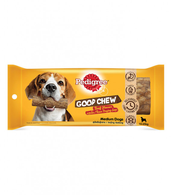 Pedigree Good Chew Beef Flavor for Medium Dogs (10-25kg) 83g Dog Treats