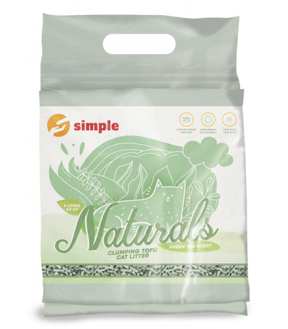 Simple Naturals Tofu with Green Tea Clumping Cat Litter 6L (2.5kg)