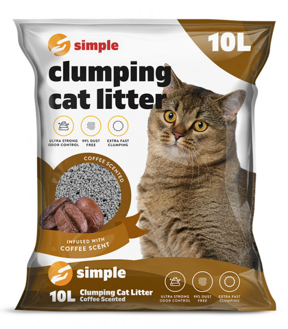 Simple Coffee Clumping Cat Litter 10L (8kg)