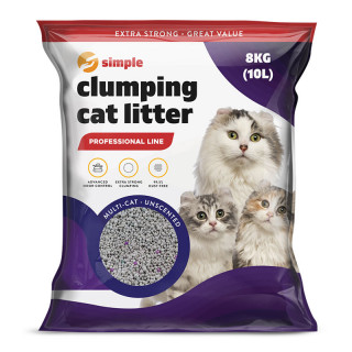 Simple Multicat Unscented Clumping Cat Litter 10L (8kg)