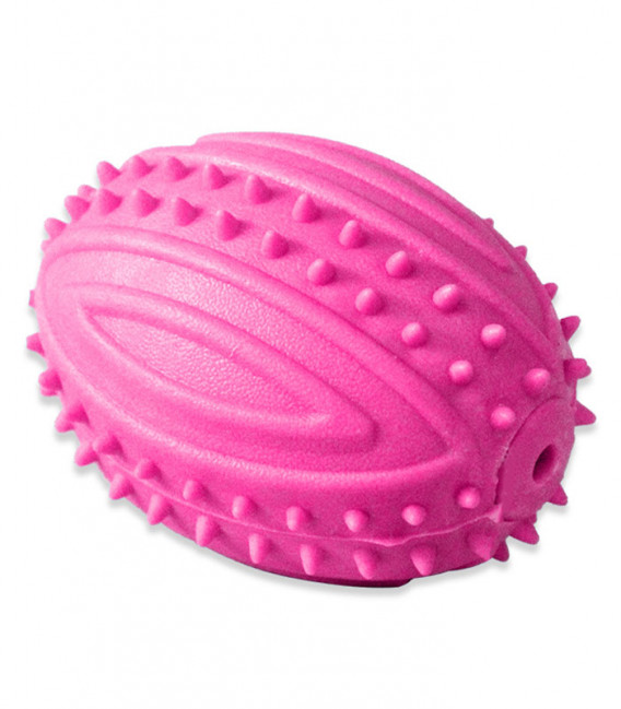 Doggo Squeaky Rugby Pink Dog Toy