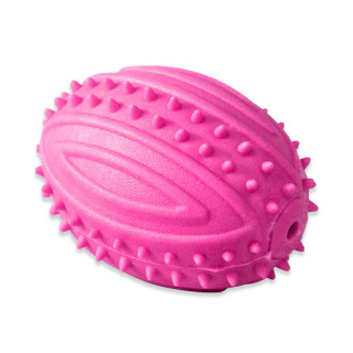 Doggo Squeaky Rugby Pink Dog Toy