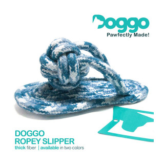 Doggo Ropey Slipper Blue Dog Toy