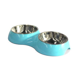 Doggo Glossy 2-in-1 Blue Pet Bowl