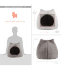 Best Friends by Sheri Meow Hut Gray Fur Pet Bed