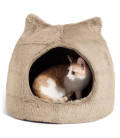 Best Friends by Sheri Meow Hut Wheat Fur Covered Pet Bed