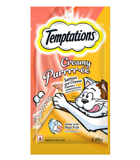 Temptations Creamy Puree Salmon & Cheese Cat Treats
