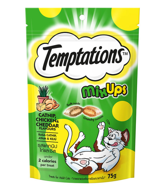 Temptations Mix Ups Catnip, Chicken & Cheddar 75g Cat Treats