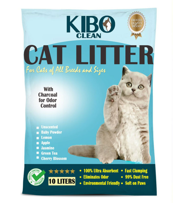 Kibo Clean Clumping Charcoal LEMON 10L Cat Litter