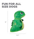 Outward Hound Xtreme Seamz Dino Green Plush Dog Toy