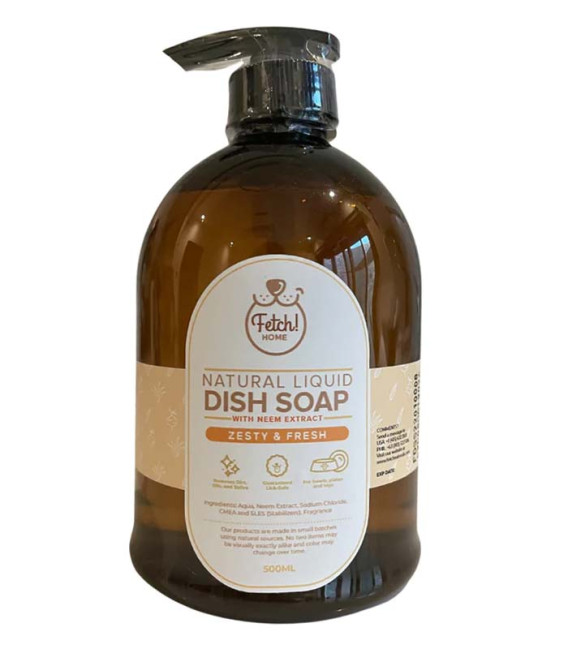 Fetch! Home Natural with Neem Extract ZESTY & FRESH 500ml Liquid Pet Dish Soap