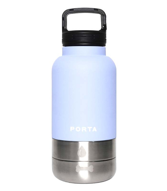 Porta 3-in-1 CORNFLOWER BLUE Water Bottle with Detachable Bowls