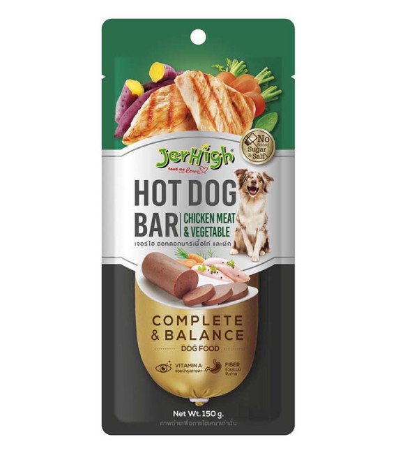 Jerhigh Hotdog Bar Chicken & Vegetable 150g Dog Treats