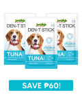Jerhigh Den-T Sticks Tuna 70g Dog Treats Bundle of 3