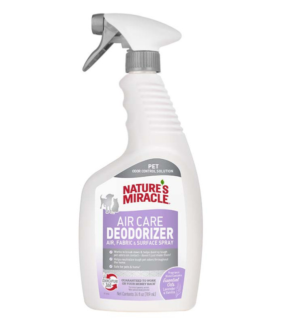 Nature's Miracle Air Care Deodorizer – Air, Fabric and Surface Spray Lavender & Vanilla Scent 709ml Spray