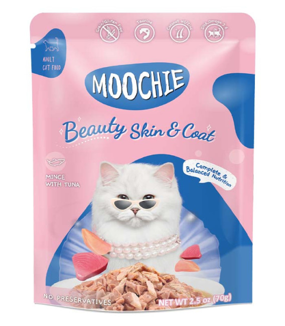 Moochie Mince with Tuna Beauty Skin and Coat 70g Cat Wet Food
