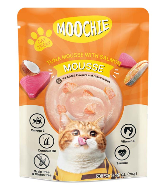 Moochie Mousse Tuna with Salmon 70g Cat Treats
