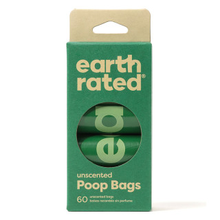 Earth Rated Refill Rolls - Unscented (60 Poop Bags on 4 Rolls)