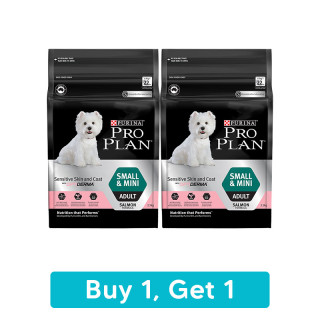 Purina Pro Plan Adult Sensitive Skin & Coat 2.5kg Small & Mini Breed Dog Dry Food Buy 1, Get 1 Free
