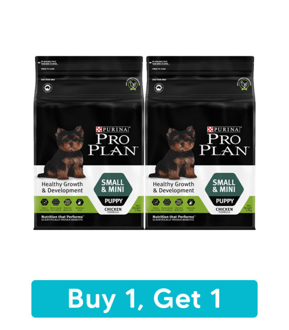 Purina Pro Plan Puppy Small & Mini Breed Chicken Formula Dog Dry Food 2.5kg Buy 1, Get 1 Free