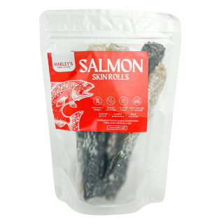 Harley's All-Natural Dehydrated Salmon Skin Rolls 50g Pet Treats