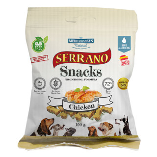Mediterranean Natural Serrano Snacks Semi-Moist Chicken 100g Dog Treats
