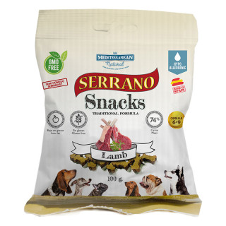Mediterranean Natural Serrano Snacks Semi-Moist Lamb 100g Dog Treats
