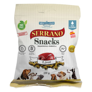 Mediterranean Natural Serrano Snacks Semi-Moist Liver 100g Dog Treats