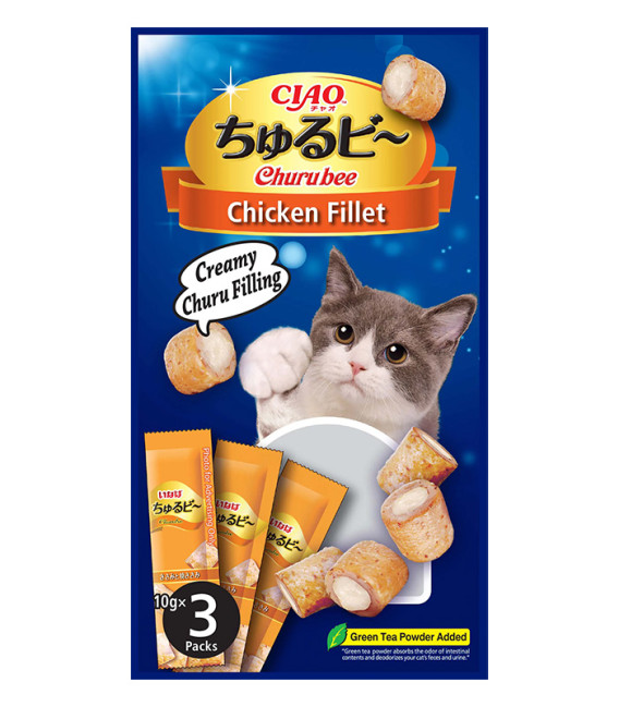 Ciao Churubee with Vitamin E & Green Tea Grain-Free 10g x 3 Sticks Cat Treats