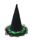 Babymoon Costume Witch Hat Classic Black with Green Lace Pet Accessory