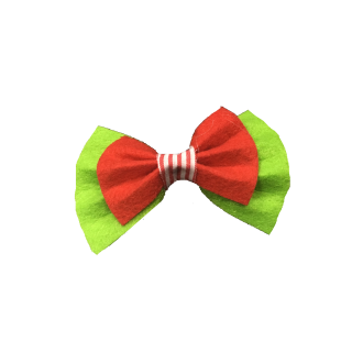 Babymoon Bow Clip Green with Stripes Pet Accessory