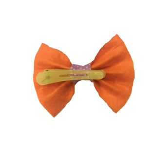 Babymoon Bow Clip Orange with Stripes Pet Accessory