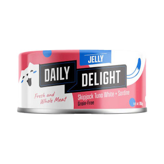 Daily Delight Skipjack Tuna White with Sardine in Jelly 80g Cat Wet Food