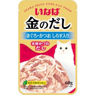 Inaba Kinnodashi Pouch Tuna with Whitebait in Jelly 60g Cat Wet Food (IC-11)